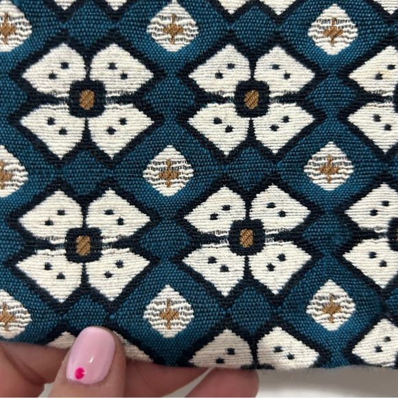 Zara Daisy Jacquard Woven Mini Skirt A-Line M blue Quilted Look Embroidered M - Picture 5 of 8